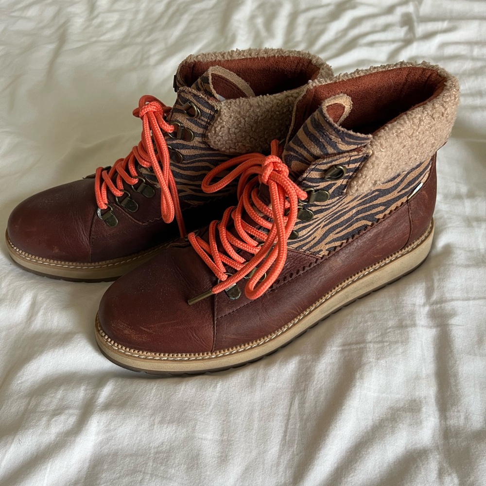 TOMS Brown and Tan Boots